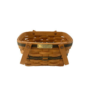 1992 Longaberger Season's Greetings Christimas Collection Basket Green Trim